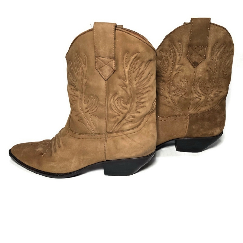 SABREE Laurie Women's Tan Western Ankle Cowboy Boots Leather Brazil - Picture 2 of 12